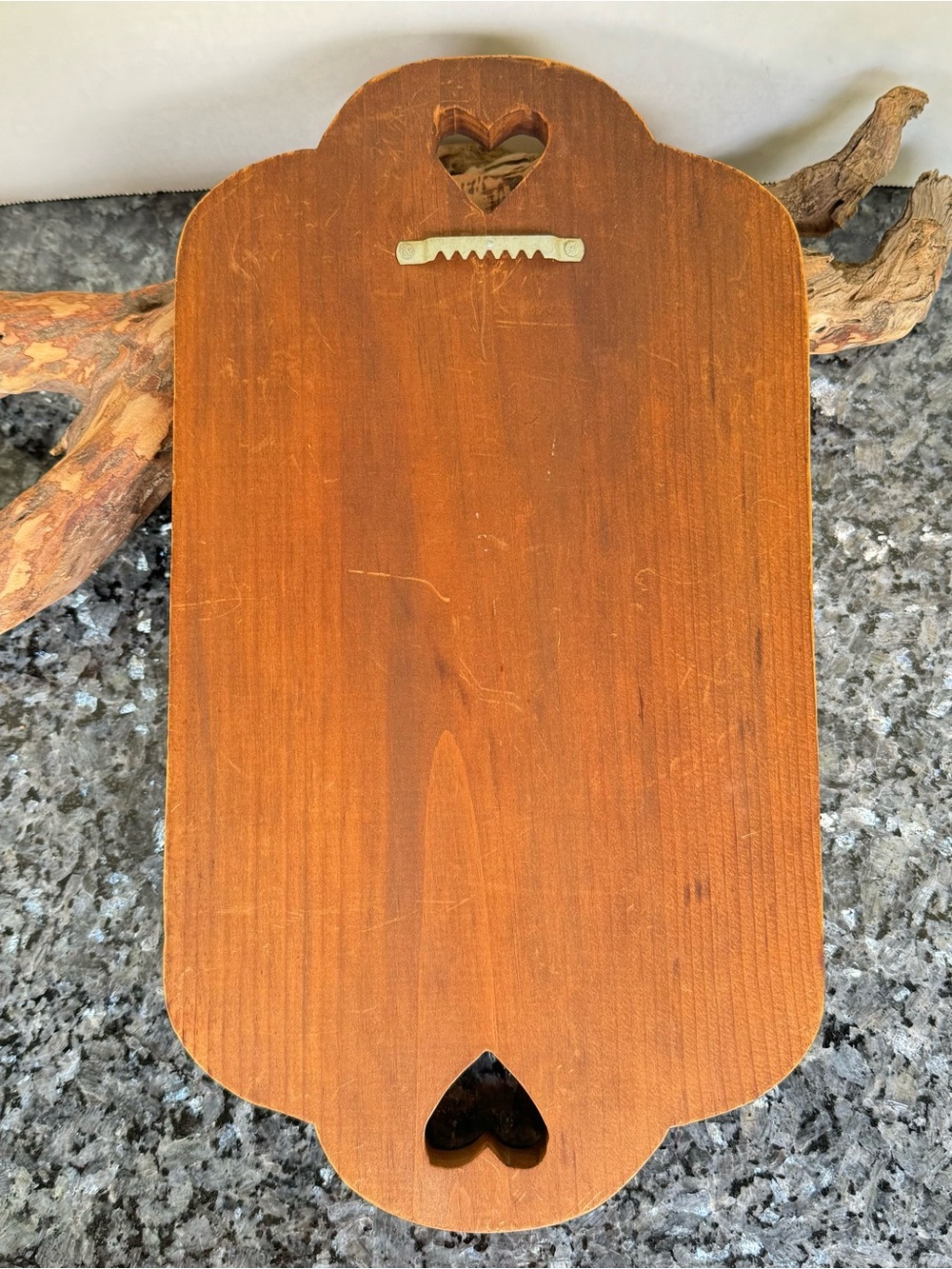 VTG Hand-Painted “Refreshment Lady” Wall Hanging Plaque, Wood, Heart Cut-Outs - Picture 3 of 5